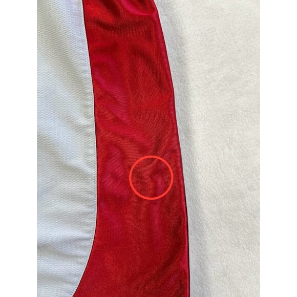 Nike Athletic Runnning Shorts Size Large Gray Red Basketball Gym Y2K - Picture 9 of 10